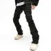 Distressed Raw-Hem Jeans For Men – Vintage Grunge Straight-Leg Bootcut Denim Pants (Black) Fashion Trends_mkmklike.com