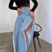 Women's Clothing Street Fashions Sexy Leg Pants High Waist Split Y2K Wide Leg Denim Pants_mkmklike.com