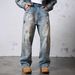 Men's Clothing Men's Loose Straight Leg Jeans Wide Leg Distressed Vintage Denim Trousers For Formal & Casual_mkmklike.com