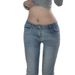 Ameican Eto Washed Distessed Flaed Jeans Fo Women, Y2K Hot Gil Slim-fit Vesatile Floo-length Pants,_mkmklike.com