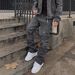 Men's Gray Distressed Denim Jeans High Street Vintage Washed Slim Bootcut Pants With Button Details_mkmklike.com