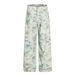 Plant Flower Digital Print Denim Straight Long Men's Vibe Trendy Design Sense Niche Loose Wide-Leg Pants_mkmklike.com