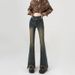 Retro High-waisted Flared Jeans Women, 2026 New Style, Petite Stretch Slimming Fringed Bell-bottom Pants For Spring And_mkmklike.com