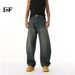 Men's Clothing Simple Wide Leg 3D Curved Washed Jeans Casual Trendy_mkmklike.com