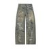 Graffiti Jeans Men's Fashion Brand Spring Versatile Wide American Street Casual Straight Leg Loose Pants Trend_mkmklike.com