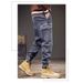 Men's Clothing American Retro Distressed Washed Cargo Jeans Trendy Multi Pocket Denim_mkmklike.com