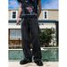 Men's American Streetwear Loose Straight-Leg Jeans Embellished Denim Pants with Beaded Details_mkmklike.com