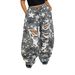 Women's Star Camo Ripped Jeans - Y2K Wide Leg Denim Pants, Mid Rise Loose Fit Vintage Washed For Streetwear & Casual_mkmklike.com