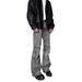 Temperament, No Brand, Versatile, Simple, Wasteland, Feng Shui, Washing, Making Old, Wrinkled, Micro Flared Jeans,_mkmklike.com