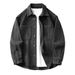 Versatile Washed Denim Shirt Jacket For Men, Retro Loose And Handsome Casual Shirt Jacket Top_mkmklike.com