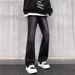 Men's Clothing Black Gradient Flared Jeans High Street Style Straight Leg Slim Fit Long Pants Vibe For Men And Women Spring Collection Retro_mkmklike.com