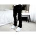 Men's Clothing Fashionable Patchwork Layered Design Jeans - Relaxed Straight Leg Pants For Men & Women (Multiple Colors & Sizes Available)_mkmklike.com