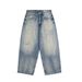 Distressed Washed Jeans For Men Loose Straight Pants American Street Style Cool Frayed Vintage Wide-Leg Long Trousers_mkmklike.com