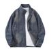 Men's Vintage Washed Denim Jacket - American Classic Relaxed Fit Workwear Coat With Distressed Finish_mkmklike.com