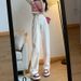 White Narrow Wide-Leg Straight Jeans Autumn Winter New High-Waisted Slimming Petite Draped Floor-Length Pants For Women_mkmklike.com
