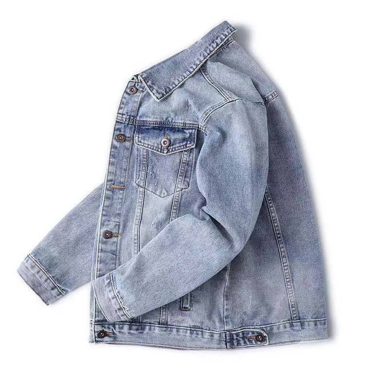 Spring And Autumn Versatile Denim Jacket Men's Ins Trend Brand Loose Large Size Tooling Jacket Denim Clothing Trend Factory Wholesale_mkmklike.com