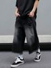 Men's Clothing Men's Retro Washed Frayed Distressed Denim Shorts American Style Summer Trendy Loose Capri Pants Gradient Look_mkmklike.com