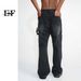 Spot EF JEANS | 2023 New American Vintage High Street Splicing Black Straight Medium High Waist Jeans Men_mkmklike.com