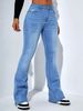 Women's Clothing High Waist Straight Jeans Slim Fit Slim All Match Elastic Flared Pants_mkmklike.com