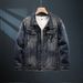 Loom Spring Autumn 2024 New European American Street Style Denim Jacket For Men, Turn-Down Collar Casual Jacket, Men's_mkmklike.com