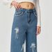 Women's Clothing Butterfly Embellished High Waist Wide Leg Jeans For Women - Flowy Denim Pants With Bohemian Style, Comfortable Cotton Blend, XS-2XL_mkmklike.com