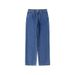 Vintage Washed Women's High-Waisted Straight Leg Jeans – Relaxed Fit, Lightweight Cotton (S-3XL)_mkmklike.com
