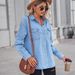 K New Slim Denim Long Sleeved Shirt For Women_mkmklike.com