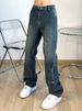 Men's High Street Vibe Slim Fit Jeans Unique Design Black Loose Fit Slightly Flared Cargo Pants Autumn Style Long Pants_mkmklike.com