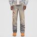 Men's Straight Leg Jeans - High Waist Stretch Denim Pants With Embroidery & Vintage Wash For Casual Streetwear_mkmklike.com
