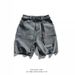 Loose Fitting Straight Leg Cropped Jeans for Men And Teenagers Thin Summer Style Trendy Casual Shorts_mkmklike.com