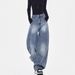 American Retro Deconstructed Original Color Curved Hem Jeans Women, Loose Silhouette, Wide-leg, Floor-length Pants For_mkmklike.com