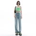 Women's Straight-leg Jeans, New Spring-summer Style, High-waisted, Slimming, Petite-friendly, Narrow Cut, Loose-fitting,_mkmklike.com