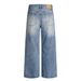 American High Street Distressed Vintage Jeans Men's Washed Gradient Wide-Leg Loose Straight Pants Trendy_mkmklike.com