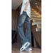 Men's Spring And Autumn New Jeans Men's American High-end Design Sense Shows Height Straight Wide Pants Slightly Pull Long Pants Men's Trend_mkmklike.com