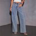 Women's High Waist Flared Denim Jeans - Loose Fit Wide Leg Palazzo Pants With Pockets - Comfortable Stretch Cotton Blend For Casual Streetwear_mkmklike.com