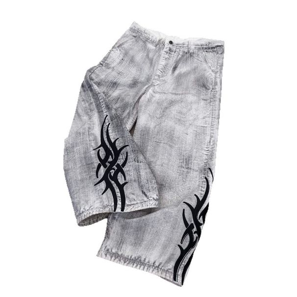 Washed Y2K Retro Wide Leg Straight Leg Jeans Street Hip Hop Trousers For Women Relaxed Everyday Wear Versatile Comfortable Feshion Trend_mkmklike.com
