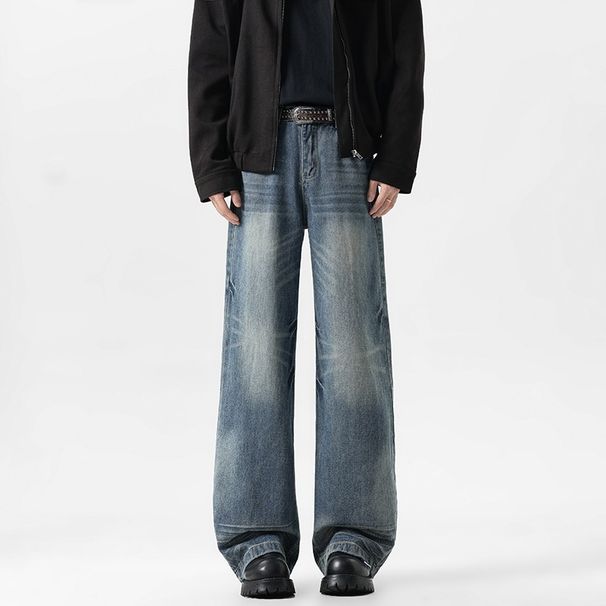 Men's & Women's Vintage High Street Jeans – Relaxed Wide-Leg Denim Pants With Cat Whisker Wash_mkmklike.com
