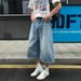 American Retro Washed Cropped Jeans For Men, Summer Casual Versatile Sporty Loose Wide-leg Straight Shorts_mkmklike.com