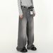 Men's Clothing Korean Oversized Straight-Leg Jeans – Vintage Washed, Relaxed Fit, Long & Flowy, No-Stretch Cotton Blend (Camouflage/Light Blue)_mkmklike.com