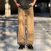 Amekaji Men's Washed Distressed Jeans Retro Trendy Brand Casual Loose Fit Long Trousers Export Workwear_mkmklike.com