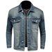 Loom Europe Station 2023 Autumn New Trendy Washed Vintage Casual Denim Jacket Men's Turn-Down Collar Top_mkmklike.com