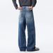 Men's Clothing Retro Blue Jeans Men's Autumn American High Street Simple Trousers Trendy Brand All Match High End Straight Pants_mkmklike.com