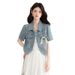 Chicco American Style Thin Denim Sleeve Jacket For Women 2025 Summer New Short Shawl Outerwear Cardigan Top_mkmklike.com