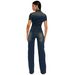 Tight Waist Slim Elastic Washed Denim Jumpsuit Straight Loose Jumpsuit_mkmklike.com