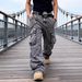 Men's Multi-Pocket Cargo Jeans - Loose Fit Streetwear Hip Hop Wide Leg Straight Denim Pants For Casual Wear_mkmklike.com