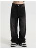 Men's Vintage Washed Relaxed Fit Wide Leg Jeans – 90s Grunge Streetwear With Oversized Silhouette_mkmklike.com