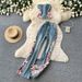 Women's Clothing Women's Retro Floral Embroidered Denim Jeans Summer Slim Fit Two Piece Set Stylish Elegant_mkmklike.com