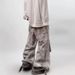 Men's Retro Distressed Washed Jeans High Street Loose Fit Wide Leg Muddy Workwear Hip Hop Streetwear Spring Summer_mkmklike.com