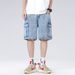 In Stock Workwear Denim Summer Loose Casual New Versatile Simple Five-Point Mid-Length Shorts_mkmklike.com