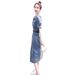 Short Sleeved Soft Denim Dress For Women 2025 New Summer Thin Style, High-End Temperament, Small Skirt_mkmklike.com